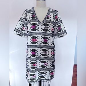 VERO MODA jacquard dress with ethnic motif sz M
